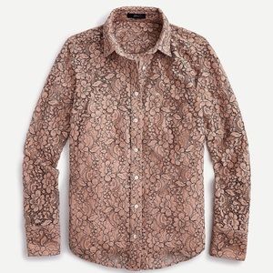 J. Crew Women’s Button-up Collared Lace Shirt Size 2 NWT
